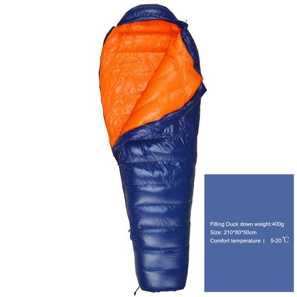 sleeping bags outdoor bag mummy style filling duck down 400g color stitching design for travel hiking camping equipment
sleeping bags outdoor bag mummy style filling duck down 400g color stitching design for travel hiking camping equipment