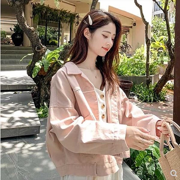 women's jackets 2021 spring and autumn solid color collar denim jacket loose wild baseball uniform women, Black;brown
women's jackets 2021 spring and autumn solid color collar denim jacket loose wild baseball uniform women, Black;brown