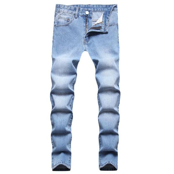 men's jeans 2021 summer supply clothing foreign trade business straight waist slim men, Blue
men's jeans 2021 summer supply clothing foreign trade business straight waist slim men, Blue