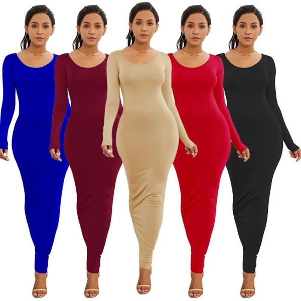 casual dresses 2021 spring autumn women solid color long sleeve round neck maxi dress bodycon female robe ladies vestidos, Black;gray
casual dresses 2021 spring autumn women solid color long sleeve round neck maxi dress bodycon female robe ladies vestidos, Black;gray
