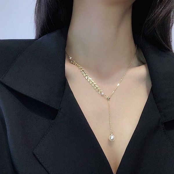 pendant necklaces 2021 summer leaf pearl necklace female clavicle chain simple accessories, Silver
pendant necklaces 2021 summer leaf pearl necklace female clavicle chain simple accessories, Silver