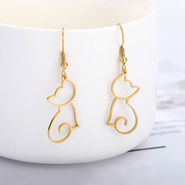 dangle & chandelier cute cat drop earrings for women girls gold silver color stainless steel female long hanging earring ear jewelry brincos
dangle & chandelier cute cat drop earrings for women girls gold silver color stainless steel female long hanging earring ear jewelry brincos