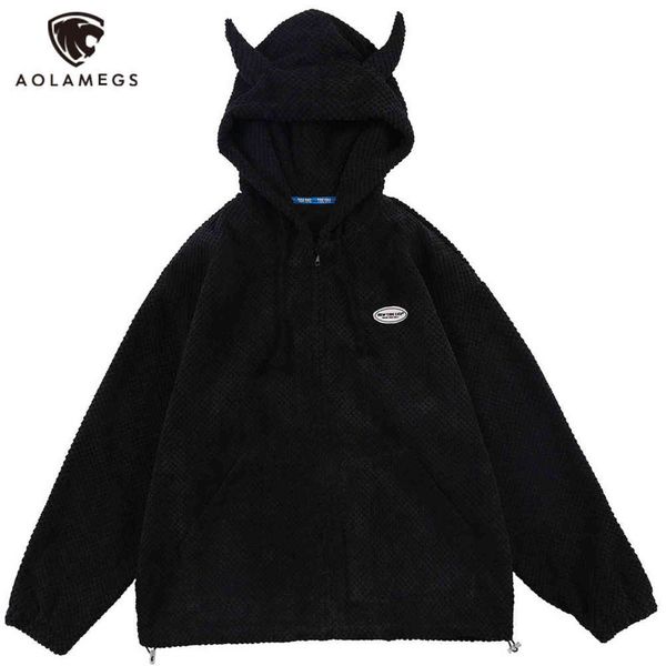 aolamegs hoodies men twist knitting demon horns solid color zipper coats soft cozy hipster hip hop loose casual streetwear 211106, Black
aolamegs hoodies men twist knitting demon horns solid color zipper coats soft cozy hipster hip hop loose casual streetwear 211106, Black