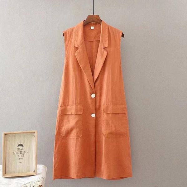 women's vests summer style long vest jacket for women linen and cotton sleeveless thin waistcoat lady casual blazer coat aq1019, Black;white
women's vests summer style long vest jacket for women linen and cotton sleeveless thin waistcoat lady casual blazer coat aq1019, Black;white