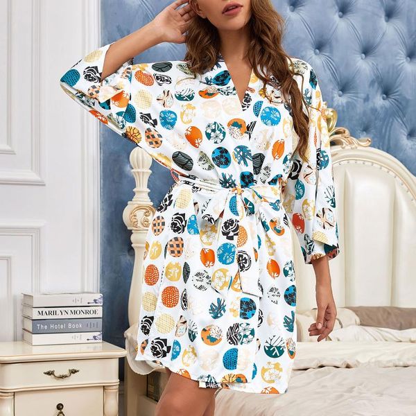 women night-robe colorful pattern print soft comfortable breathable sleepwear pajamas homewear casual harajuku kimono cardigans women's, Black;red
women night-robe colorful pattern print soft comfortable breathable sleepwear pajamas homewear casual harajuku kimono cardigans women's, Black;red
