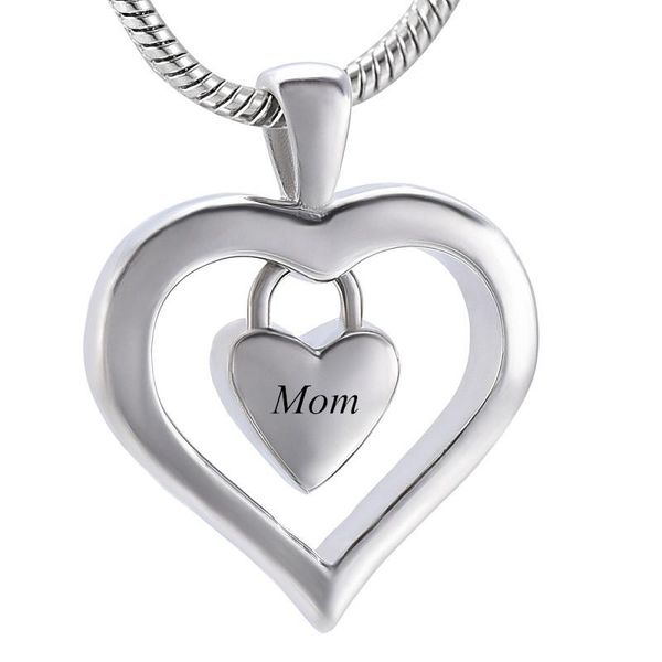 pendant necklaces "mom"engravable double heart shape necklace cremation jewelry for ashes urn pet loss keepsake charms women, Silver
pendant necklaces "mom"engravable double heart shape necklace cremation jewelry for ashes urn pet loss keepsake charms women, Silver