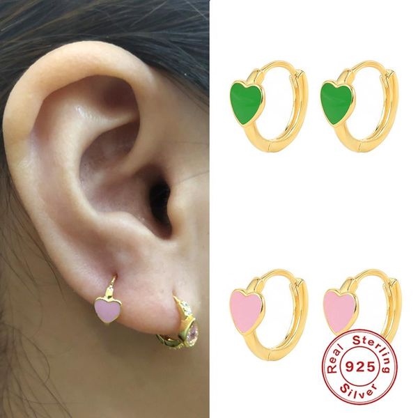 hoop & huggie aide 925 sterling silver gold circle earrings women heart enamel special red green purple fashion fine jewelry, Golden;silver
hoop & huggie aide 925 sterling silver gold circle earrings women heart enamel special red green purple fashion fine jewelry, Golden;silver