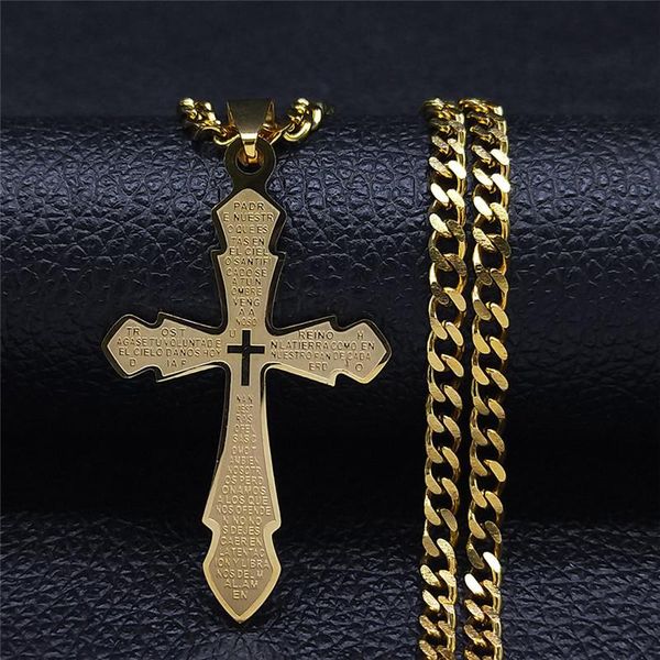 pendant necklaces stainless steel long catholic bible cross chain women/men gold color necklace jewelry croix chretienne n2237s05, Silver
pendant necklaces stainless steel long catholic bible cross chain women/men gold color necklace jewelry croix chretienne n2237s05, Silver