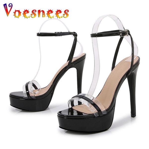 dress shoes summer buckle strap round head stiletto 2021 european american style pvc women one word band fashion platform sandals, Black
dress shoes summer buckle strap round head stiletto 2021 european american style pvc women one word band fashion platform sandals, Black