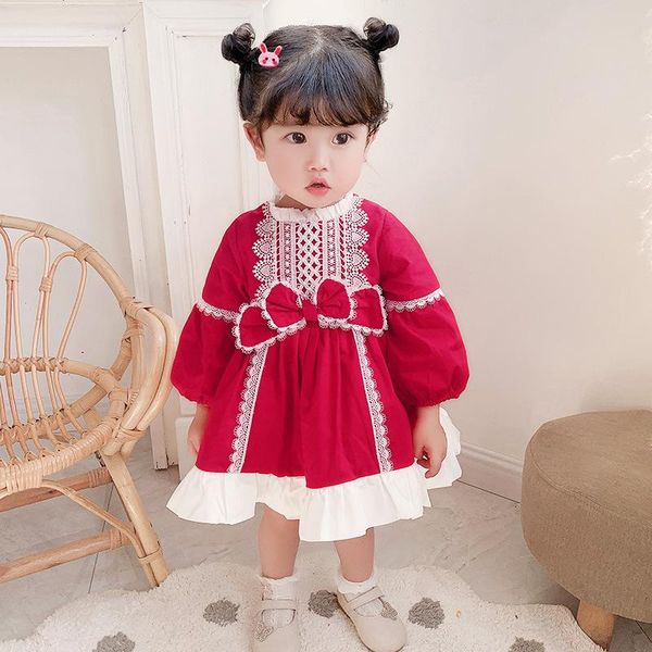 baby girls lolita red dress for birthday toddler lace ruffles with bows lovely kids party gown girl's dresses, Red;yellow
baby girls lolita red dress for birthday toddler lace ruffles with bows lovely kids party gown girl's dresses, Red;yellow