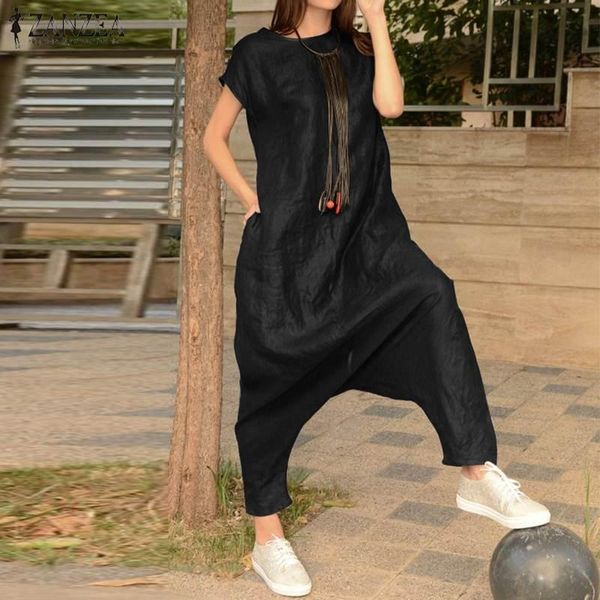 women's jumpsuits & rompers women drop crotch overalls summer 2021 zanzea female short sleeve combinaison pants femme cargo palazzo plu, Black;white
women's jumpsuits & rompers women drop crotch overalls summer 2021 zanzea female short sleeve combinaison pants femme cargo palazzo plu, Black;white