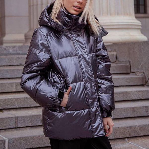 women's down & parkas berry fashion winter thick hooded women elegant loose short coats shiny pockets cotton jackets ladies, Black
women's down & parkas berry fashion winter thick hooded women elegant loose short coats shiny pockets cotton jackets ladies, Black