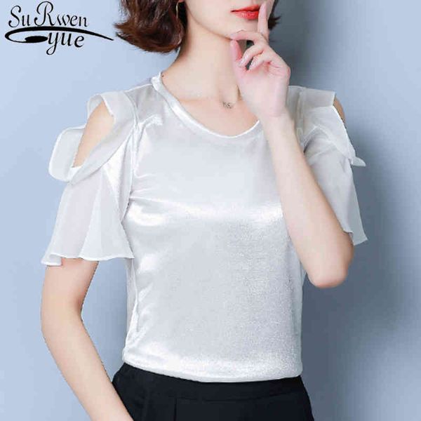 solid short sleeve o-neck women clothing cold off shoulder blouse and white blusas 4880 50 210521
solid short sleeve o-neck women clothing cold off shoulder blouse and white blusas 4880 50 210521