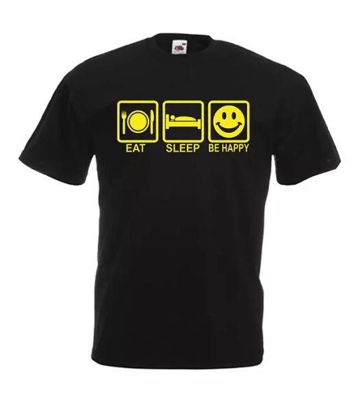 eat sleep be happy xmas gift idea mens women t shirts multi-color s-2xl, White;black
eat sleep be happy xmas gift idea mens women t shirts multi-color s-2xl, White;black
