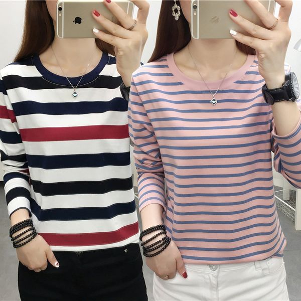 women's tees t-shirt autumn oversize loose stripe long sleeve t-shirt middle-aged pure cotton autumn dr's outer bottomed, White
women's tees t-shirt autumn oversize loose stripe long sleeve t-shirt middle-aged pure cotton autumn dr's outer bottomed, White