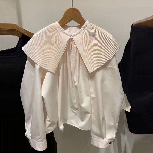 blouses blusas de moda spring sweet doll collar pleated satin shirt women's loose solid color fashion blouses mujer, White
blouses blusas de moda spring sweet doll collar pleated satin shirt women's loose solid color fashion blouses mujer, White