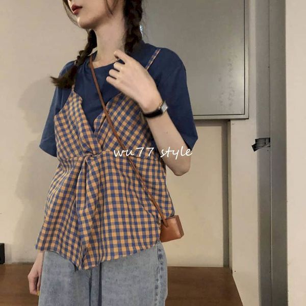 women's hoodies & sweatshirts knitted women's t-shirt, korean two-piece, loose, thin, suspender vest, short sleeve t-shirt, Black
women's hoodies & sweatshirts knitted women's t-shirt, korean two-piece, loose, thin, suspender vest, short sleeve t-shirt, Black