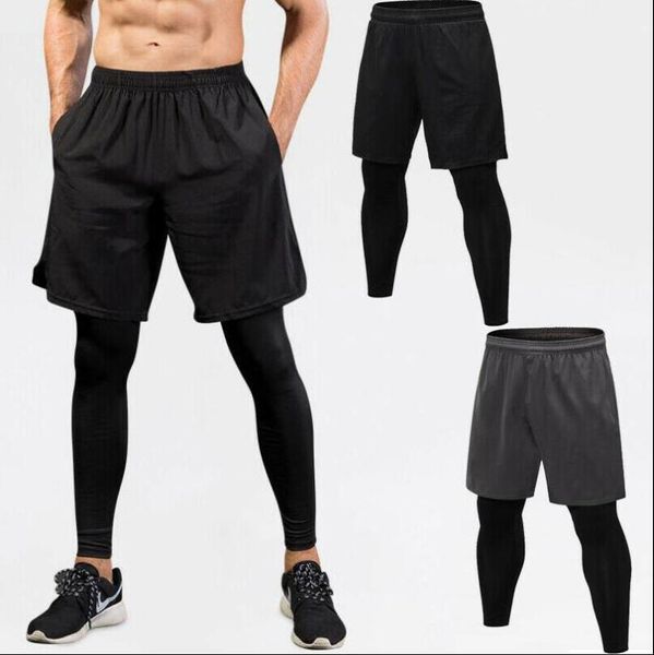men 2in1 fitness workout running pants compression leggings base layer quick dry tights fake two piece training stretch trousers, Black;blue
men 2in1 fitness workout running pants compression leggings base layer quick dry tights fake two piece training stretch trousers, Black;blue