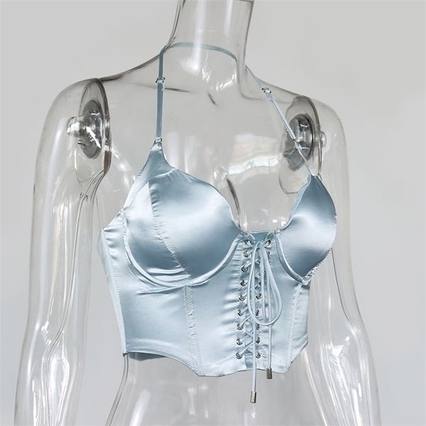 satin crop women spaghetti straps criss-cross tie club party camisole summer backless push up padded tank blue s, White
satin crop women spaghetti straps criss-cross tie club party camisole summer backless push up padded tank blue s, White