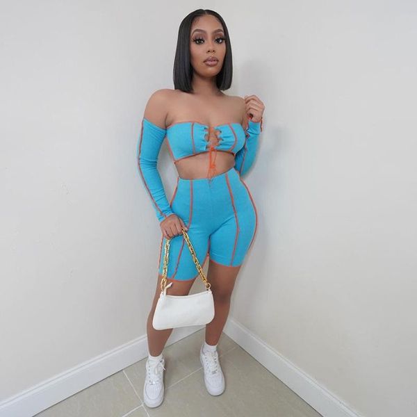 women's tracksuits off shoulder biker shorts matching sets women patchwork bandage backless 2 piece outfits street style summer set, Gray
women's tracksuits off shoulder biker shorts matching sets women patchwork bandage backless 2 piece outfits street style summer set, Gray