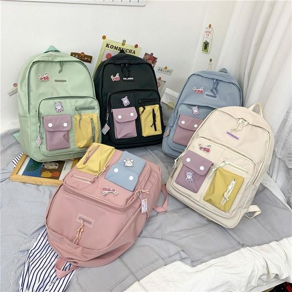 school bags cute girl bag nylon kawaii student backpacks book color matching woman backpack 2021
school bags cute girl bag nylon kawaii student backpacks book color matching woman backpack 2021