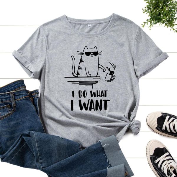 women's t-shirt female tees clothes i do what want cool cat pet t-shirts print shirt graphic short sleeve summer tee, White
women's t-shirt female tees clothes i do what want cool cat pet t-shirts print shirt graphic short sleeve summer tee, White