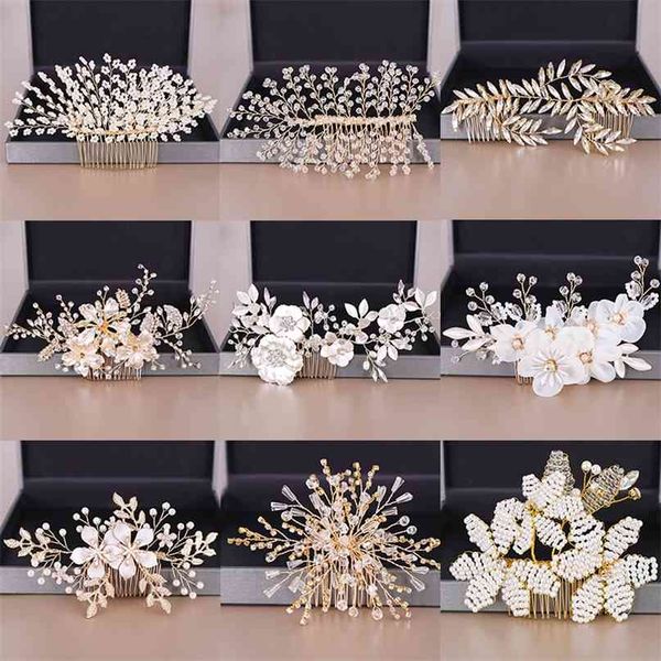fashion wedding hair accessories combs pearl crystal tiaras women jewelry gold floral freshwater pearls head ornament 210707, Silver
fashion wedding hair accessories combs pearl crystal tiaras women jewelry gold floral freshwater pearls head ornament 210707, Silver