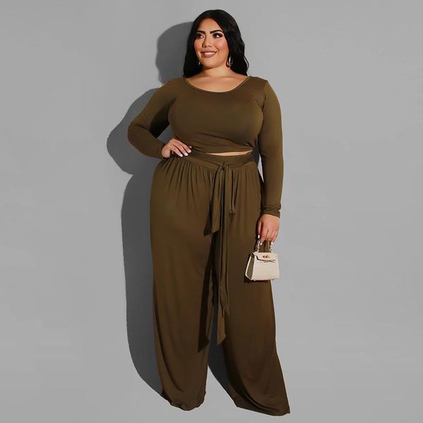 plus size tracksuits fall women clothing knitted casual two piece set tights crop and lace up wide leg pants solid suit wholesale item, Black
plus size tracksuits fall women clothing knitted casual two piece set tights crop and lace up wide leg pants solid suit wholesale item, Black