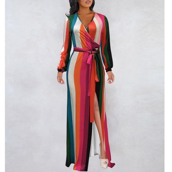 bohemia fashion women striped print bodycon long maxi dress full sleeve v neck split night beach casual dresses vestidos, Black;gray
bohemia fashion women striped print bodycon long maxi dress full sleeve v neck split night beach casual dresses vestidos, Black;gray