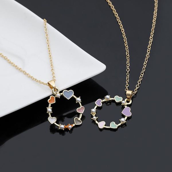 5pcs love heart wreath geometric round circle enamel crystal zircon clavicle colorful mother ladies gift necklace jewelry pendant necklaces, Silver
5pcs love heart wreath geometric round circle enamel crystal zircon clavicle colorful mother ladies gift necklace jewelry pendant necklaces, Silver
