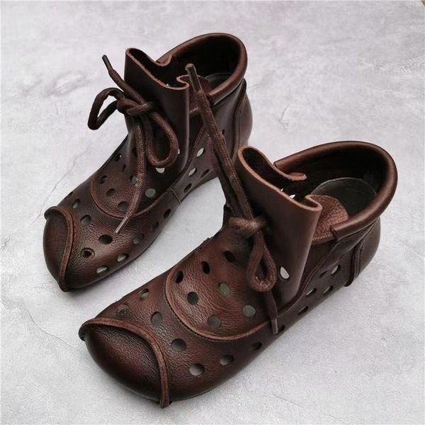 summer women's flat sandals retro handmade round head lace-up hollow personality casual boots ethnic wind breathable, Black
summer women's flat sandals retro handmade round head lace-up hollow personality casual boots ethnic wind breathable, Black