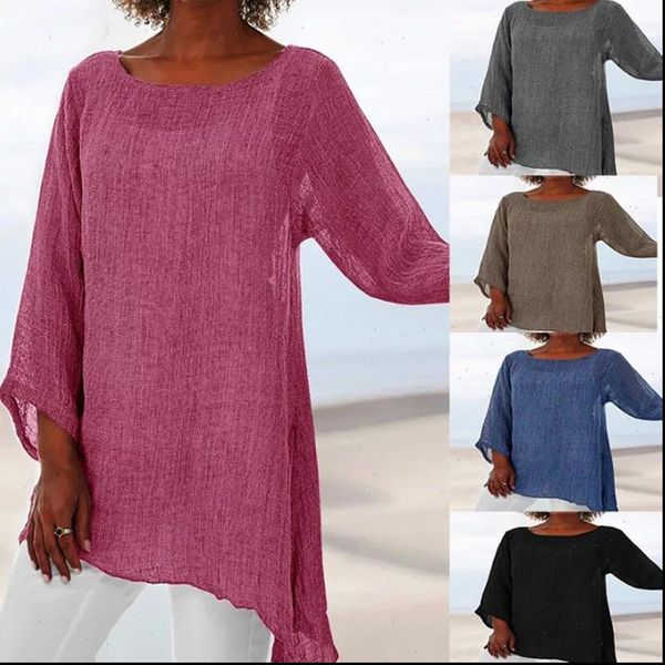 women shirt long sleeve blouse plus size solid casual o neck retro thin female tunic cotton linen womens and, White
women shirt long sleeve blouse plus size solid casual o neck retro thin female tunic cotton linen womens and, White