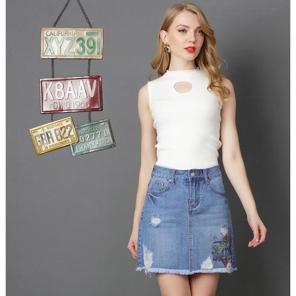 skirts 2021 denim skirt high waist women girl holes jeans knee casual a-line mini summer party embroidery short, Black
skirts 2021 denim skirt high waist women girl holes jeans knee casual a-line mini summer party embroidery short, Black