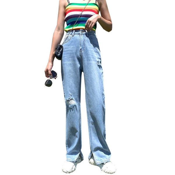 women's jeans factory sale loose high waisted ripped for women autumn spring hip hop korean pants wide leg, Blue
women's jeans factory sale loose high waisted ripped for women autumn spring hip hop korean pants wide leg, Blue