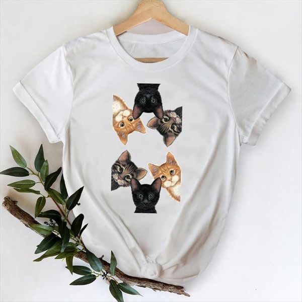 cat face funny short sleeve women t shirts 90s cartoon clothes printing graphic lady print female tee, White
cat face funny short sleeve women t shirts 90s cartoon clothes printing graphic lady print female tee, White