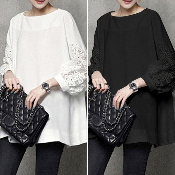 women's polos women 2021 fashion blouses shirts autumn spring lace patchwork office ladies solid long sleeve plus size, White
women's polos women 2021 fashion blouses shirts autumn spring lace patchwork office ladies solid long sleeve plus size, White