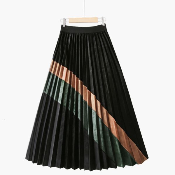 skirts skirts autumn winter pleuche contrast color patchwork pleated a-line swing skirt drape veet slanting stitch metallic mid-calf s p5xl, Black
skirts skirts autumn winter pleuche contrast color patchwork pleated a-line swing skirt drape veet slanting stitch metallic mid-calf s p5xl, Black