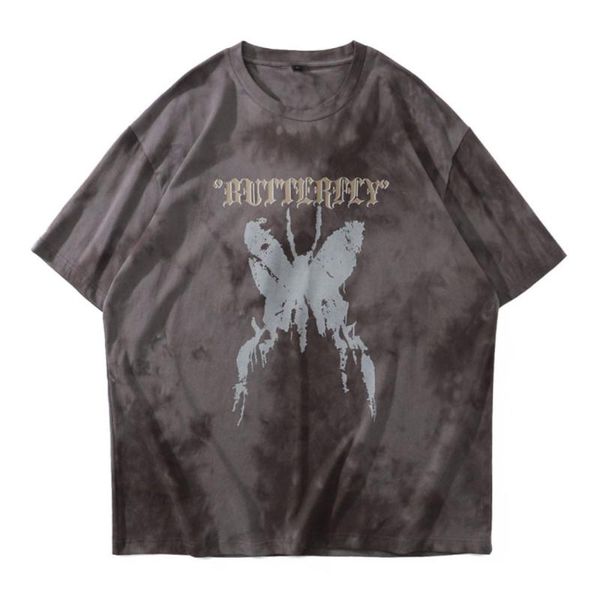 women's t-shirt distressed butterfly print tie dye tshirts cotton short sleeve tees shirts, White
women's t-shirt distressed butterfly print tie dye tshirts cotton short sleeve tees shirts, White