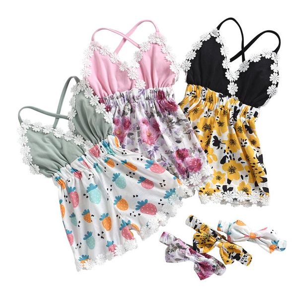 clothing sets 2pcs summer baby girls outfits sleeveless backless tassel halter floral fruit print romper with headband set, White
clothing sets 2pcs summer baby girls outfits sleeveless backless tassel halter floral fruit print romper with headband set, White