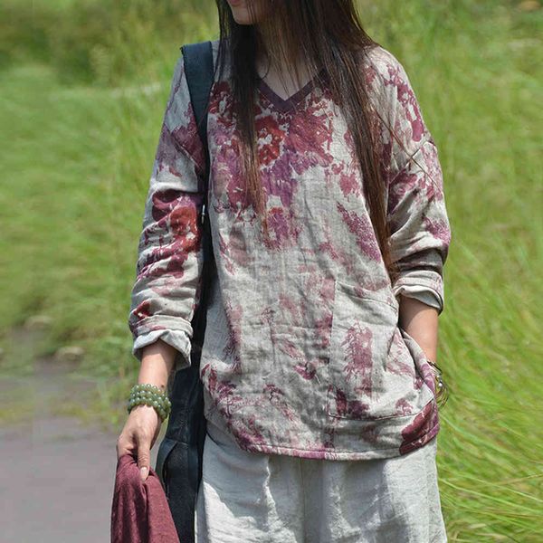 johnature women autumn print floral t-shirts v-neck long sleeve cotton linen loose vintage pockets female t-shirts 210521, White
johnature women autumn print floral t-shirts v-neck long sleeve cotton linen loose vintage pockets female t-shirts 210521, White