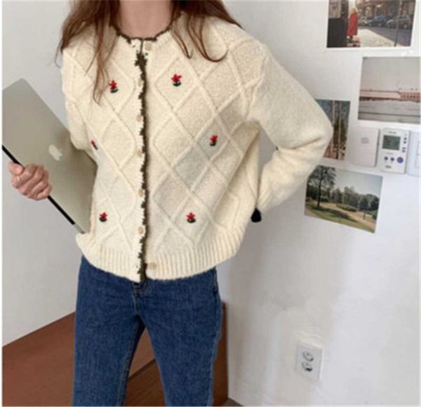 women's jackets vintage sweater carigans korean hand-embroidered floral diamond plaid mesh women's manga long fashion liners x3q9, Black;brown
women's jackets vintage sweater carigans korean hand-embroidered floral diamond plaid mesh women's manga long fashion liners x3q9, Black;brown