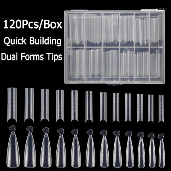 120pcs/box clear dual forms tips false nails full cover quick building gel mold nail extension art manicure1, Red;gold
120pcs/box clear dual forms tips false nails full cover quick building gel mold nail extension art manicure1, Red;gold