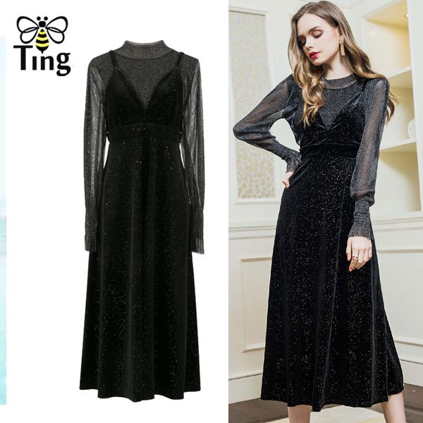 vintage elegant glitter sheer + strap v neck midi velvet dress party es lady work office 2pcs sets 210513, White
vintage elegant glitter sheer + strap v neck midi velvet dress party es lady work office 2pcs sets 210513, White