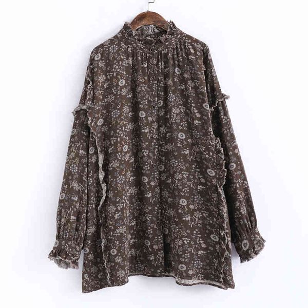 johnature print flower o-neck casual loose blouses vintage winter women cotton ruffles mori girls shirts 210521, White
johnature print flower o-neck casual loose blouses vintage winter women cotton ruffles mori girls shirts 210521, White