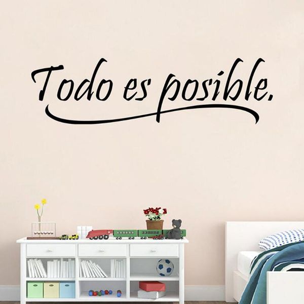 wall stickers everything is possible spanish motivational quote removable art sticker home office decoration todo es posible
wall stickers everything is possible spanish motivational quote removable art sticker home office decoration todo es posible