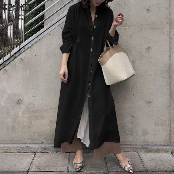 casual dresses zanzea plus size stylish women spring sundress elegant long sleeve buttons down vestido kaftan robe solid work shirt dress, Black;gray
casual dresses zanzea plus size stylish women spring sundress elegant long sleeve buttons down vestido kaftan robe solid work shirt dress, Black;gray