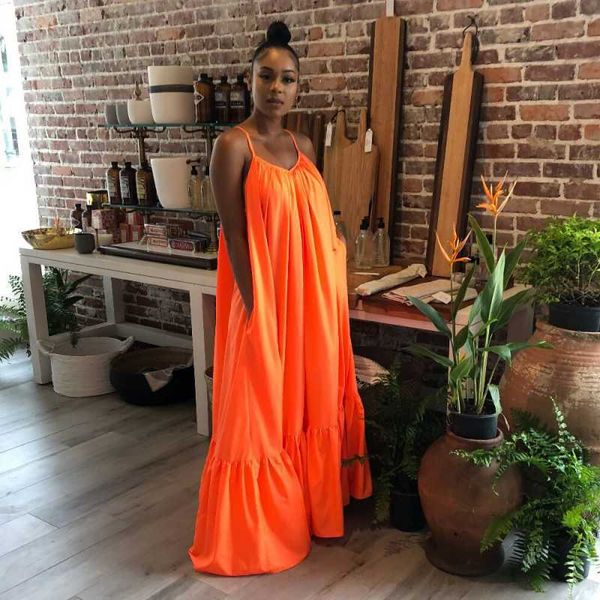 summer women's dress suspender sleeveless solid color loose ruffled maxi dress casual pleated beach robe plus size 210712, Black;gray
summer women's dress suspender sleeveless solid color loose ruffled maxi dress casual pleated beach robe plus size 210712, Black;gray