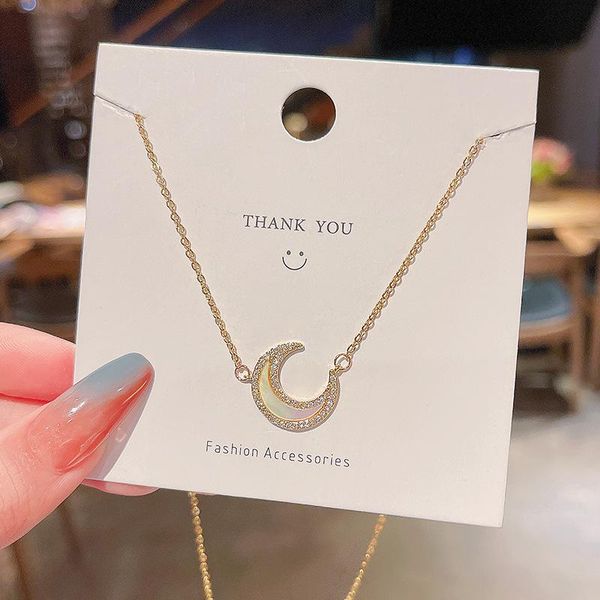 pendant necklaces 2021 trendy stainless steel moon necklace for women fashion zircon gold color clavicle chain choker jewelry, Silver
pendant necklaces 2021 trendy stainless steel moon necklace for women fashion zircon gold color clavicle chain choker jewelry, Silver