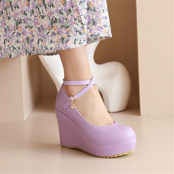 elegant women wedge high heels platform shoes cross strap round toe lady party dress pumps purple green pink white 34-43, Black
elegant women wedge high heels platform shoes cross strap round toe lady party dress pumps purple green pink white 34-43, Black