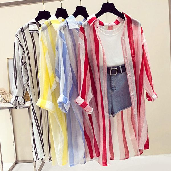 women's jackets women 2021 summer thin striped sunproof cardigan beach blouse sunscreen female casual shirt coat girl bigger oversize g, Black;brown
women's jackets women 2021 summer thin striped sunproof cardigan beach blouse sunscreen female casual shirt coat girl bigger oversize g, Black;brown